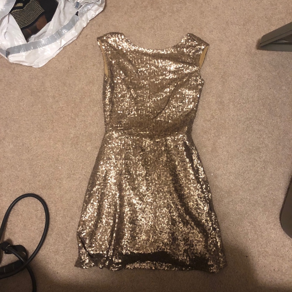 Lulu’s Gold Glitter Dress